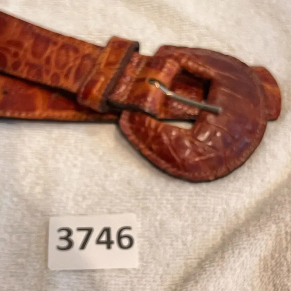 Michael Rose Women Brown Belt Textured Genuine Leather 31-35 Animal Print Buckle - Picture 7 of 7